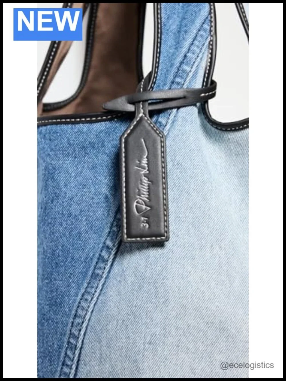 Denim Market Tote with Zip Pouch, Medium Weight Cotton Blend